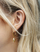 Load image into Gallery viewer, Gold Drop Hoop Earrings, Waterproof