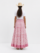 Load image into Gallery viewer, Maxi Gypsy Skirt in Cotton Voile Woodblock Print
