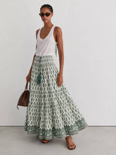 Load image into Gallery viewer, Woodblock Printed Cotton Voile Maxi Skirt