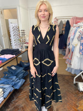 Load image into Gallery viewer, Cindy Embroidered Maxi Dress Black