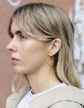 Load image into Gallery viewer, Gold Large Entwined Latch Hoop Earrings, Waterproof