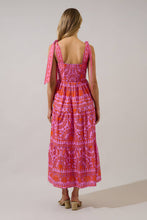 Load image into Gallery viewer, Tarie Tropical Emely Tiered Maxi Dress Pink/Orange