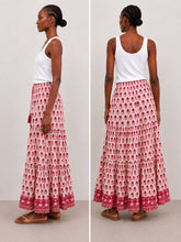 Load image into Gallery viewer, Maxi Gypsy Skirt in Cotton Voile Woodblock Print