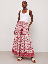 Load image into Gallery viewer, Maxi Gypsy Skirt in Cotton Voile Woodblock Print