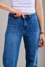 Load image into Gallery viewer, Glenda Front Pocket Stretch Wide Leg Denim