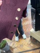 Load image into Gallery viewer, Fine Knit Button Cuff Roll Neck Jumper Plum