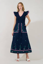 Load image into Gallery viewer, Sunfire Tiered Dress Bermin Floral Navy