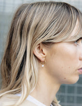 Load image into Gallery viewer, Gold Pearl Drop Hoop Earrings, Waterproof