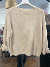 Load image into Gallery viewer, Orla Alpaca Frill Cuff Jumper Beige