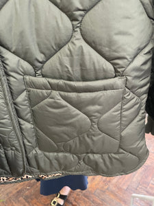Reversible Quilted Leopard Jacket Khaki