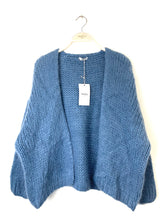 Load image into Gallery viewer, Bernadette Oversized Mohair Cardigan Jeans Blue

