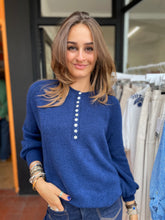 Load image into Gallery viewer, Soft Button Collar Jumper Navy
