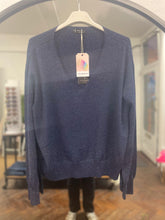 Load image into Gallery viewer, Holly Sparkle V Neck Navy
