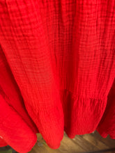 Load image into Gallery viewer, Sunny Cheesecloth Swing Dress Red
