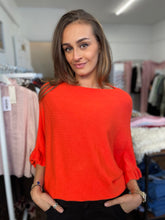 Load image into Gallery viewer, Florrie Frill Cuff Jumper Orange
