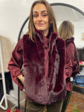 Load image into Gallery viewer, Loxy Faux Mink Fur Gilet - Burgandy
