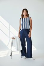 Load image into Gallery viewer, Wide Stripe Top Navy
