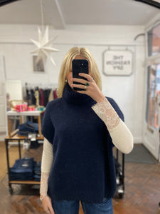 Eden Sleeveless Roll Neck Navy