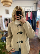 Load image into Gallery viewer, Shearling Jacket with Toggles Beige
