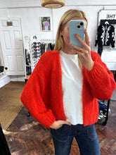 Load image into Gallery viewer, Bernadette Oversized Mohair Cardigan Dark Orange
