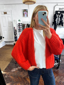 Bernadette Oversized Mohair Cardigan Dark Orange