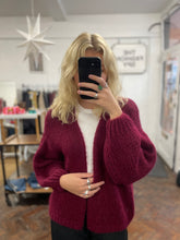 Load image into Gallery viewer, Bernadette Oversized Mohair Cardigan Bordeaux
