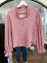 Load image into Gallery viewer, Gingham Blouse Raspberry
