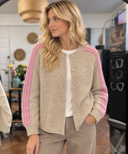 Load image into Gallery viewer, Shima Stripe Cardigan Beige/Pink
