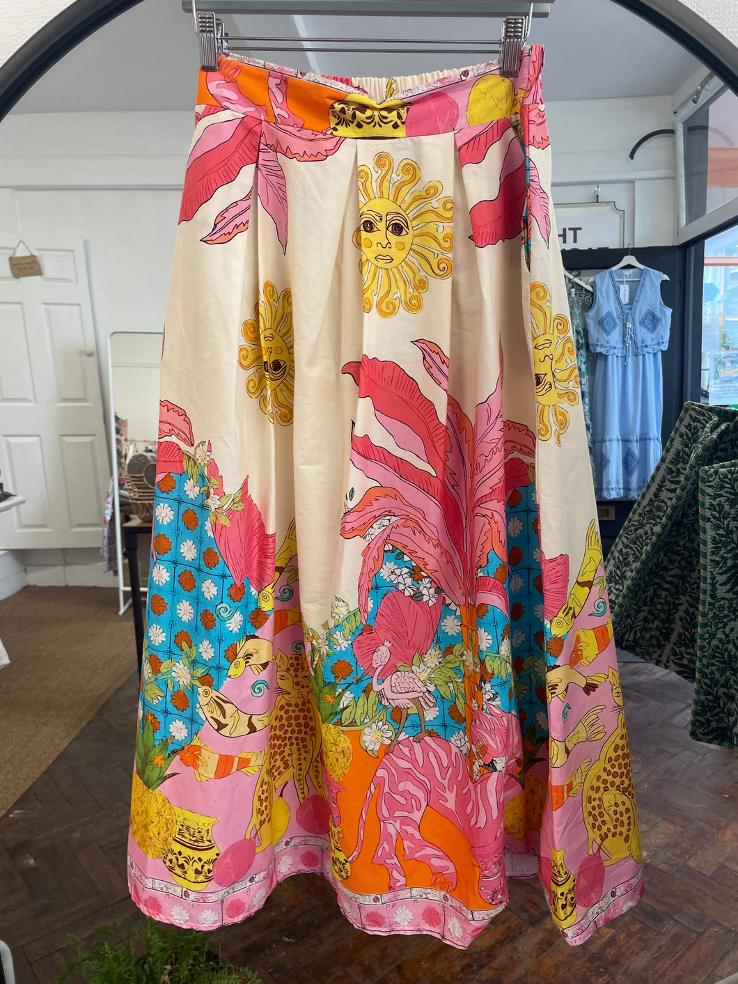 Yara Printed Skirt Fuchsia