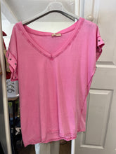 Load image into Gallery viewer, V Neck Star Stud T-Shirt Pink
