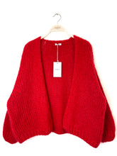 Load image into Gallery viewer, Bernadette Oversized Mohair Cardigan Dark Red
