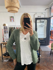 Beatrice Mohair Cardigan Khaki