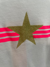 Load image into Gallery viewer, Neon Stripe Star T-Shirt White
