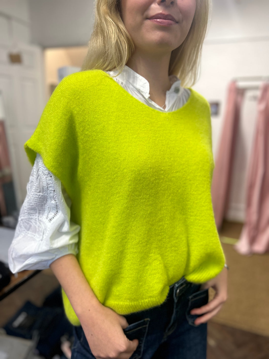 Lucia Alpaca Tank Chartreuse