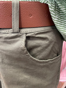 Pippa Stretch Palazzo Trouser Khaki