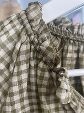 Load image into Gallery viewer, Valentina Checked Voile 3/4 Sleeve Olive
