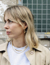 Load image into Gallery viewer, Gold Drop Hoop Earrings, Waterproof
