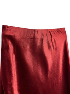 Colette Satin Skirt Carmine Red