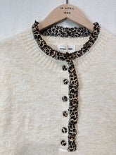 Load image into Gallery viewer, Leopard Frill Trim Jumper Beige
