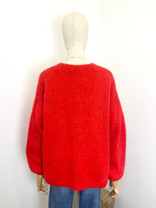 Bernadette Oversized Mohair Cardigan Dark Orange