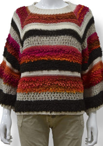 Kira Textured Stripe Jumper Oatmeal