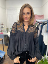 Load image into Gallery viewer, Lois Lace Pintuck Blouse Black
