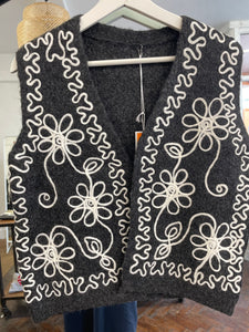 Flo Knitted Waistcoat Charcoal