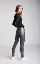 Load image into Gallery viewer, Coated Skinny Jeans Charcoal Metallic
