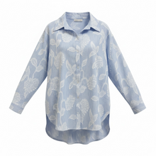 Load image into Gallery viewer, Leaf Appliqué Blouse Blue
