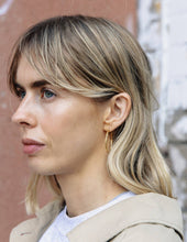 Load image into Gallery viewer, Gold Large Entwined Latch Hoop Earrings, Waterproof
