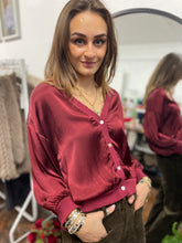 Load image into Gallery viewer, Saori Silky Cardigan Wine
