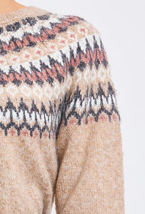 Freya Fair Isle Jumper Beige