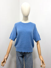 Load image into Gallery viewer, Maris Scalloped Edge Short Sleeve Jumper Denim Blue
