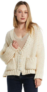 Cora Chunky Knit Cardigan Cream